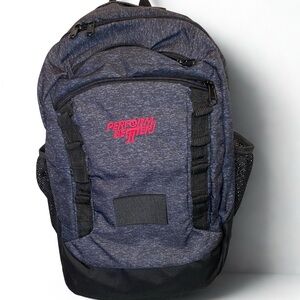 Gray and Black Sporty Backpack with Textured Fabric